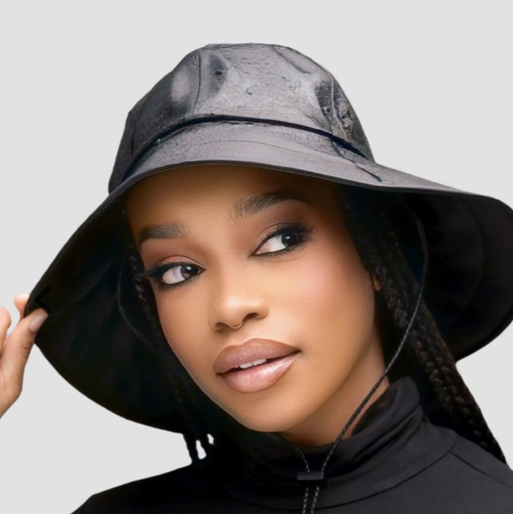 NEW Hairbrella Satin-Lined Waterproof Sou'wester Rain Hat - Picture 3 of 10